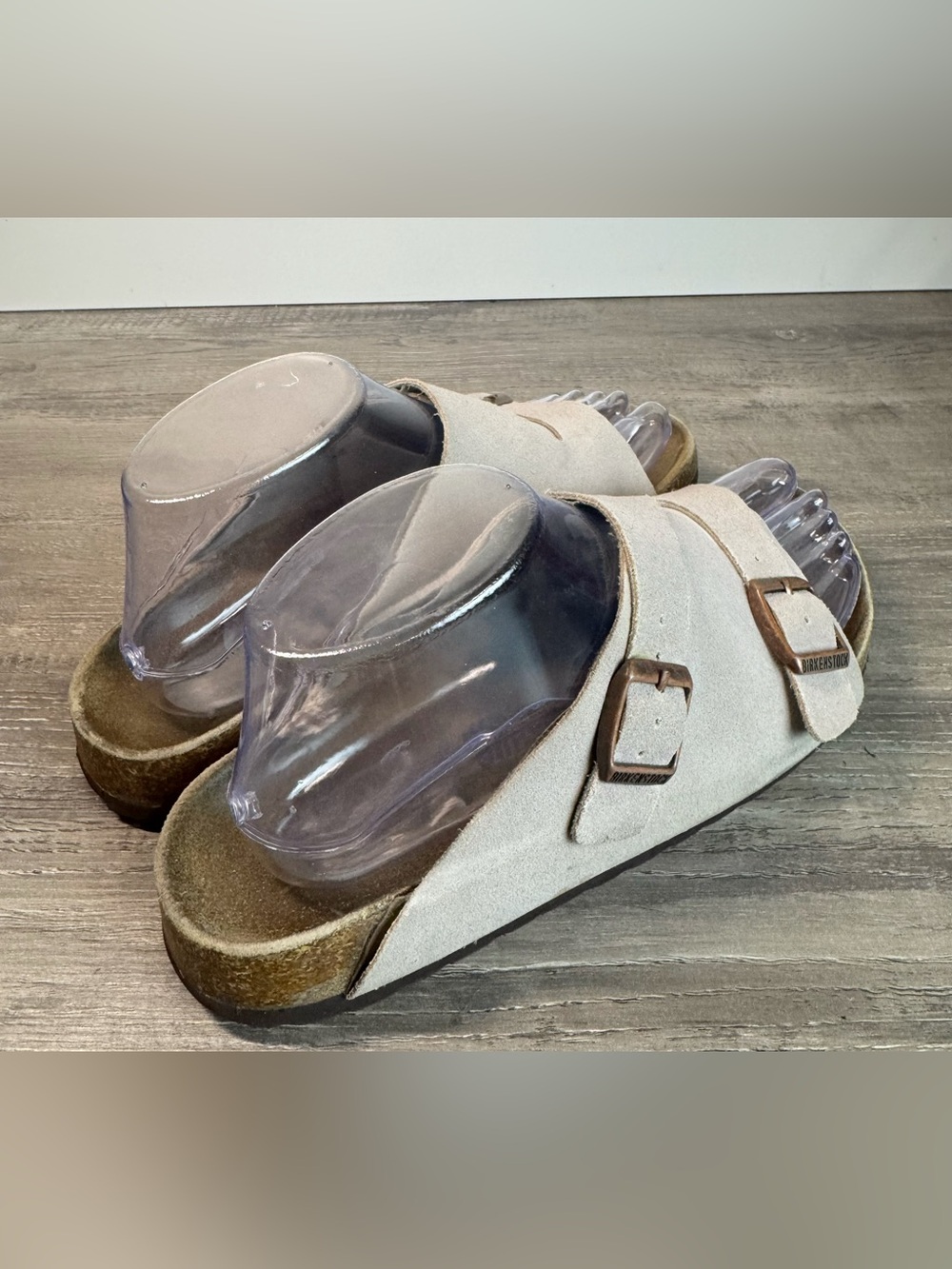 Birkenstock Zurich Buckled Slip On Taupe suede sandals EU38/US7-7.5- see photos - Picture 3 of 9